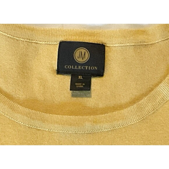 JM Collection Women's Button-Sleeve Crewneck Sweater Size XL, Yellow - Picture 5 of 6